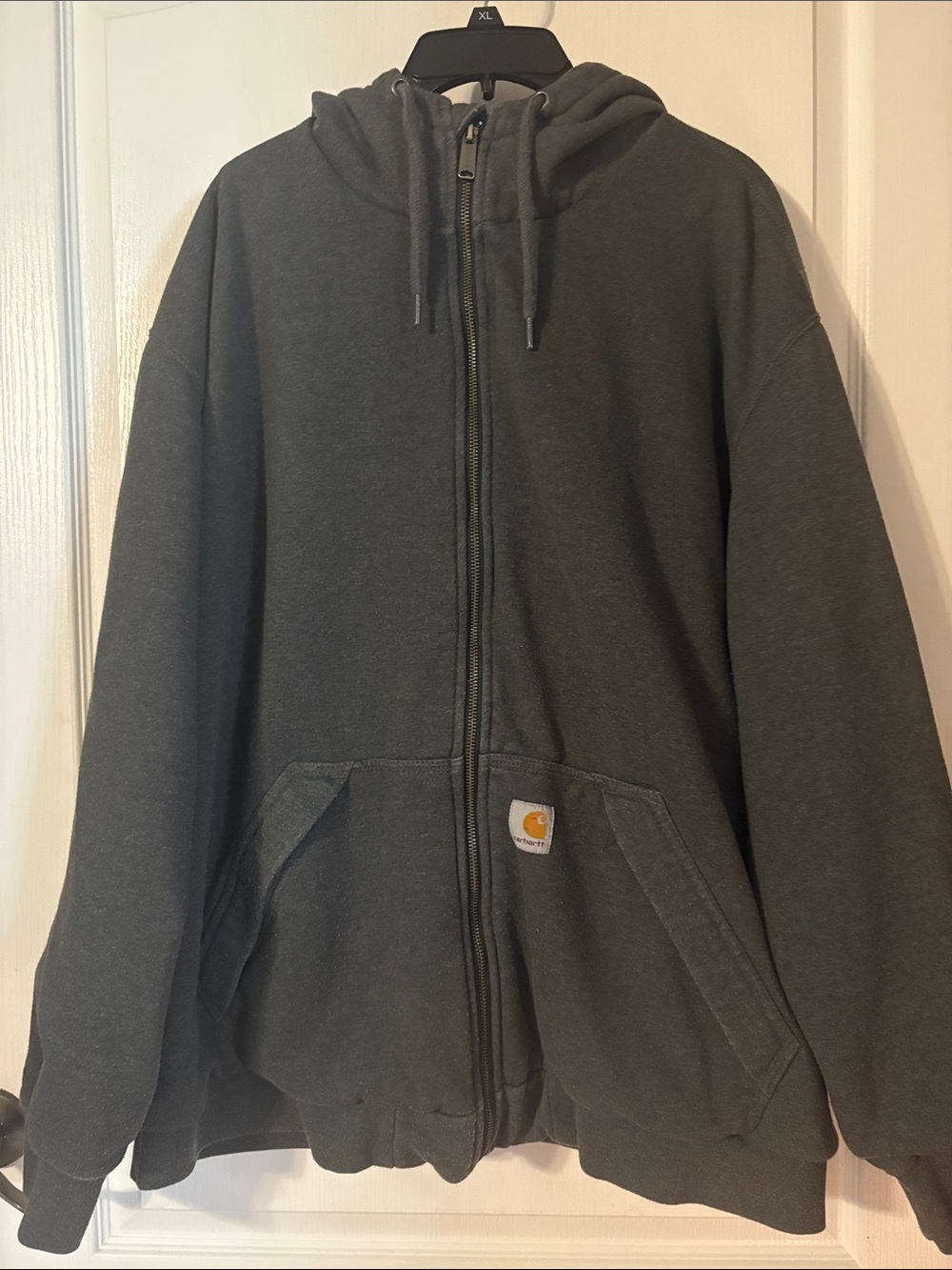 Carhartt Grey Full-Zip Hooded Sweatshirt
